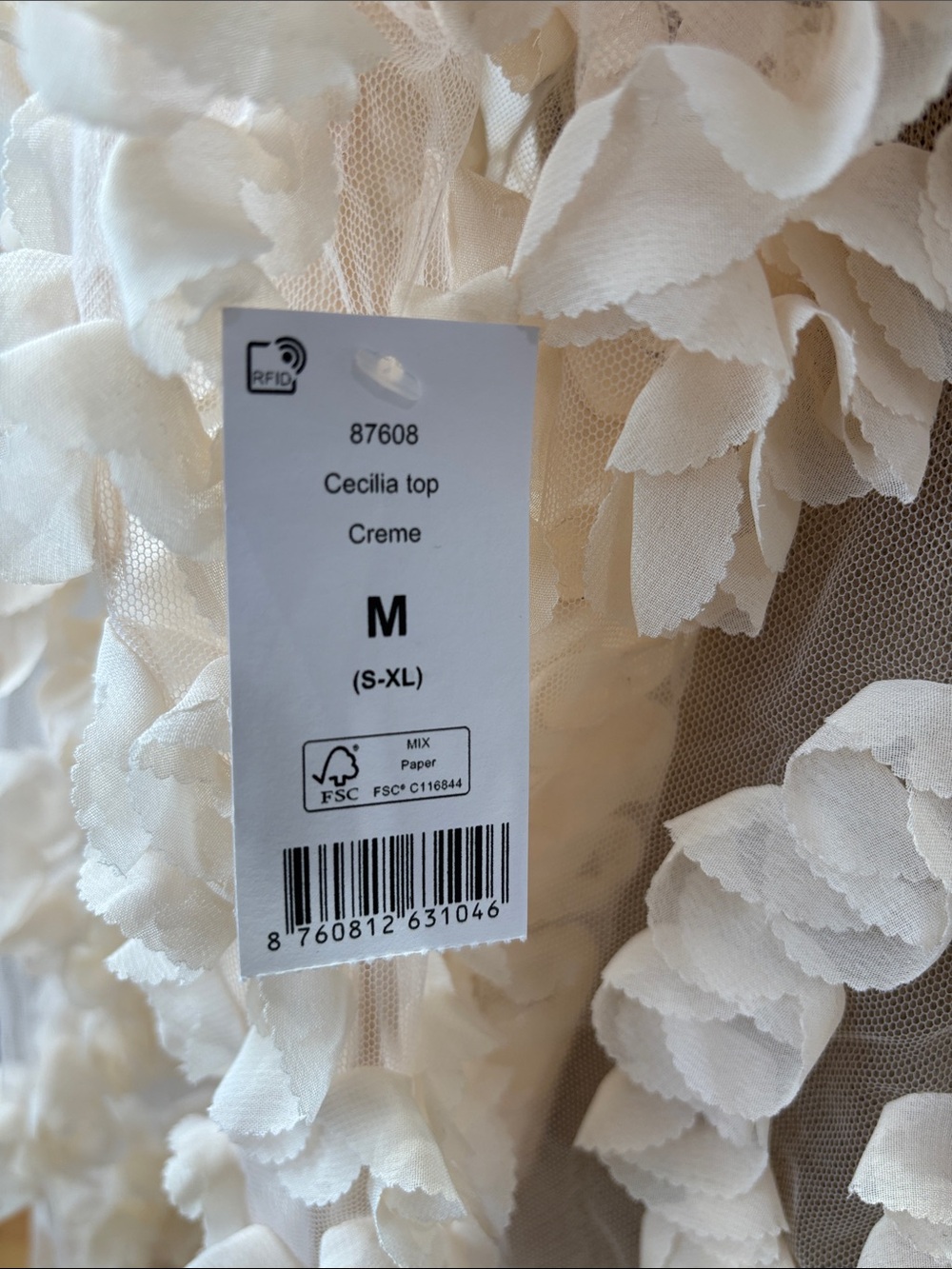 Sheer Cream Ruffle Blouse - Picture 3 of 3
